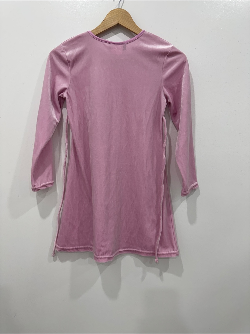 Truly Kids Velvet Dress Girls Large Pink Excellent Rosette Trim Long Sleeve - Picture 4 of 7